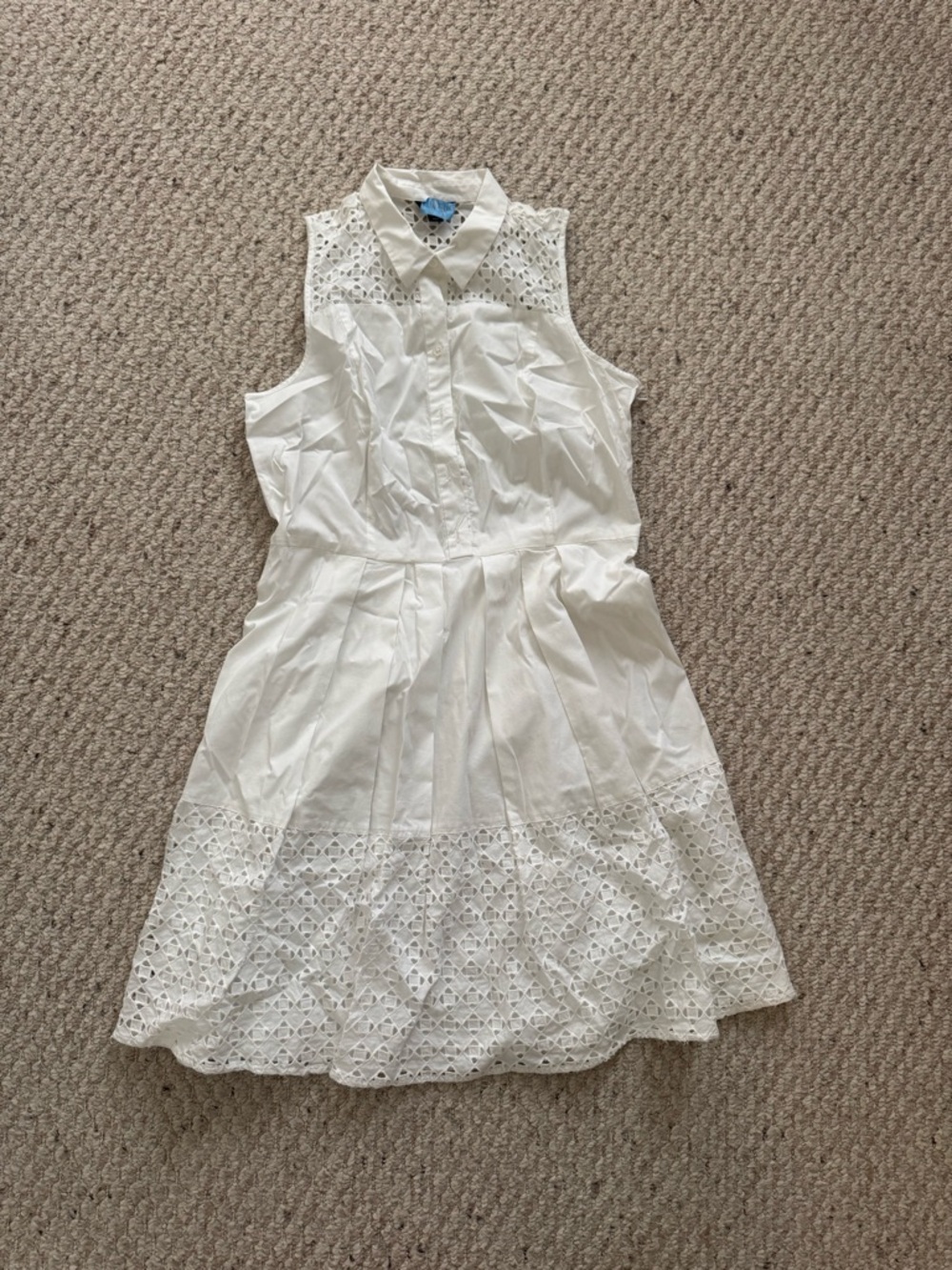 Ann Taylor Petite White Collared Button-Up dress